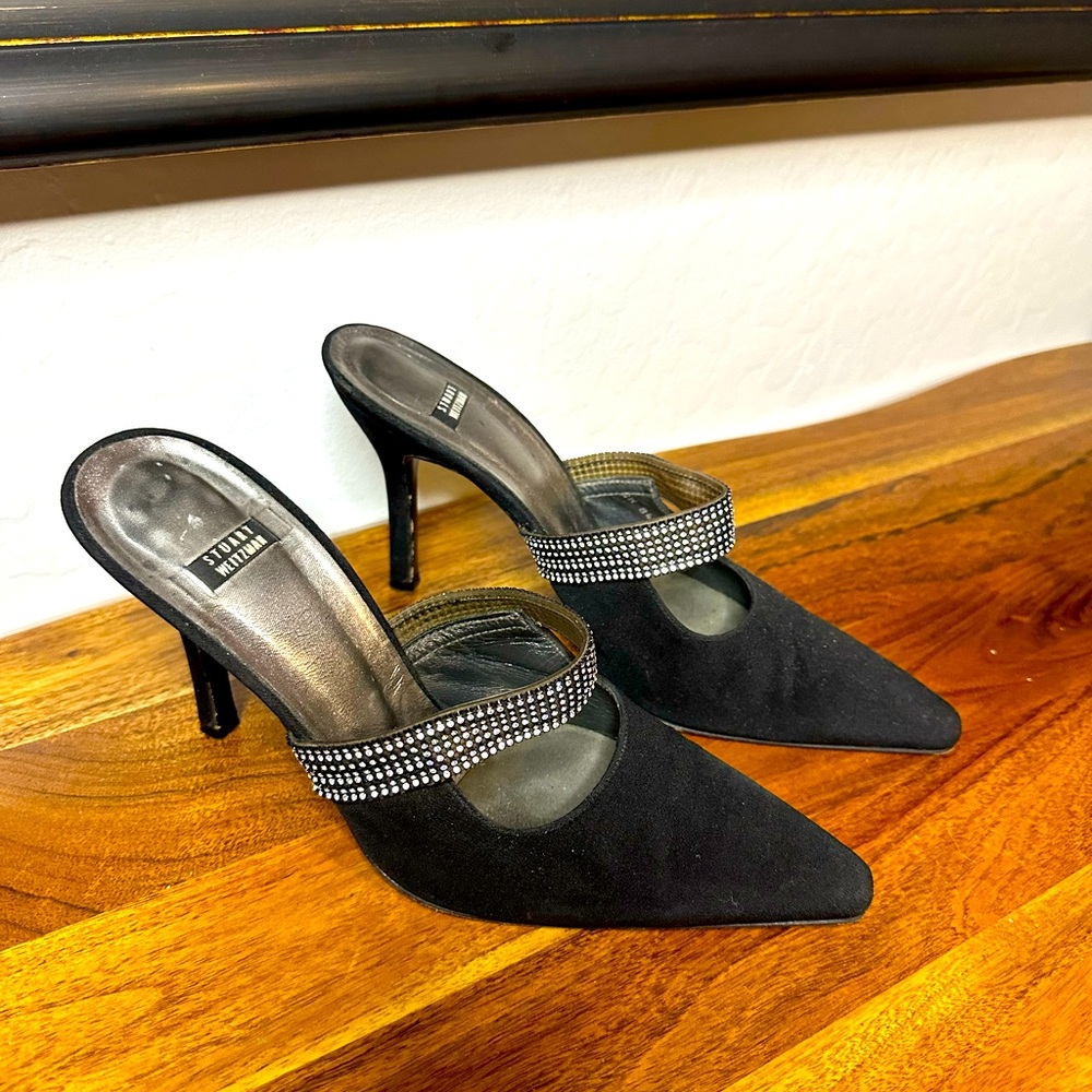 Stuart Weitzman Pointy Crystal detail heels